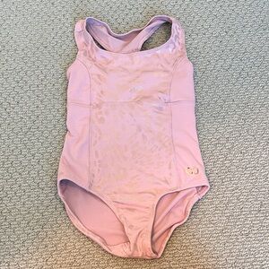 Girls Pink Metallic Leopard One-Piece Leotard